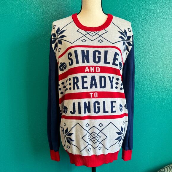 Single And Ready To Jingle Ugly Christmas Sweater Women's XXL - Picture 9 of 10